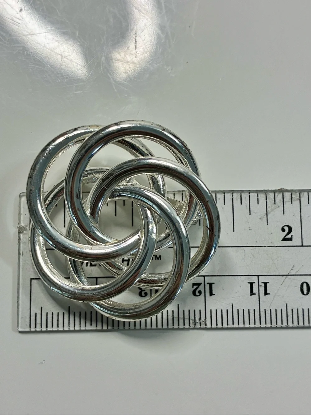 Napier Silver Infinity Interlocking Knot Brooch Lightweight Timeless Elegant